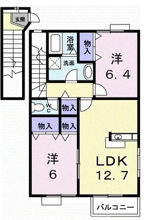 オーブリーアサノＦの物件間取画像